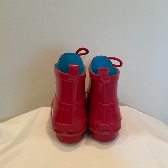 Corelli Kids Hot Pink Rain Boots / Tie Rubber Boots w Turquoise Lining Girls 3-4 - Picture 5 of 8